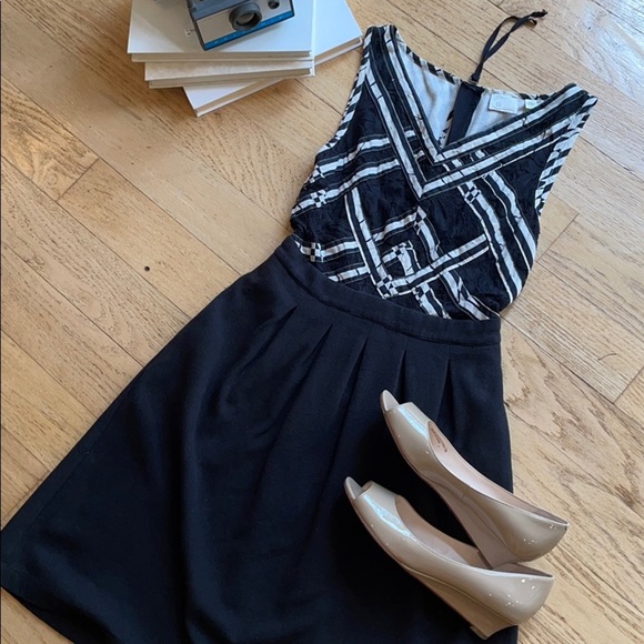 Anthropologie dress, black and white, size 0 - Picture 1 of 13